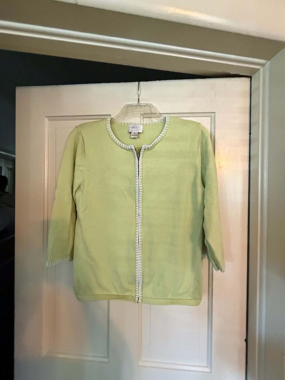 Christopher & Banks Cardigan Size M Green Cotton
